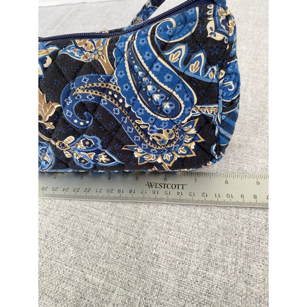 Vera Bradley Shoulder Bag Women Small Blue Moon Blooms Quilted Paisley Excellent - Picture 9 of 13